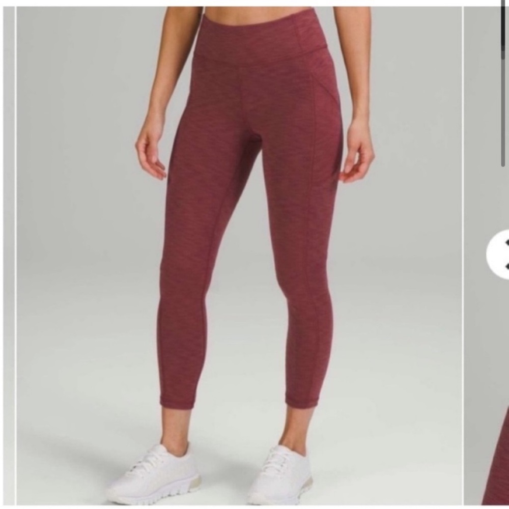 Lululemon Invigorate High-Rise Tight
25" in Heathered Mulled Wine size four (4)